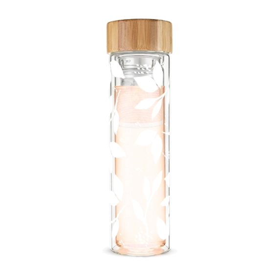 Glass Infuser Bottle - White Leaf