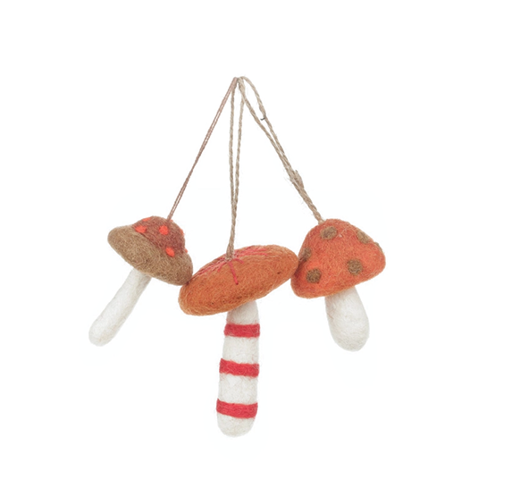 Handmade Felt Ornament - Wild Foraged Mushrooms