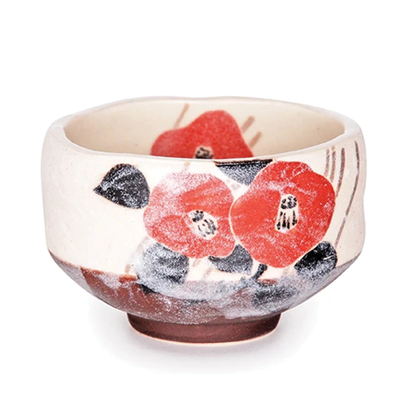 Matcha Bowl - Red Flower