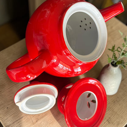 Vintage Teapot with Candle Warmer - Red (Unknown)