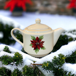 Vintage Teapot - Poinsettia (Merry Brite, China)