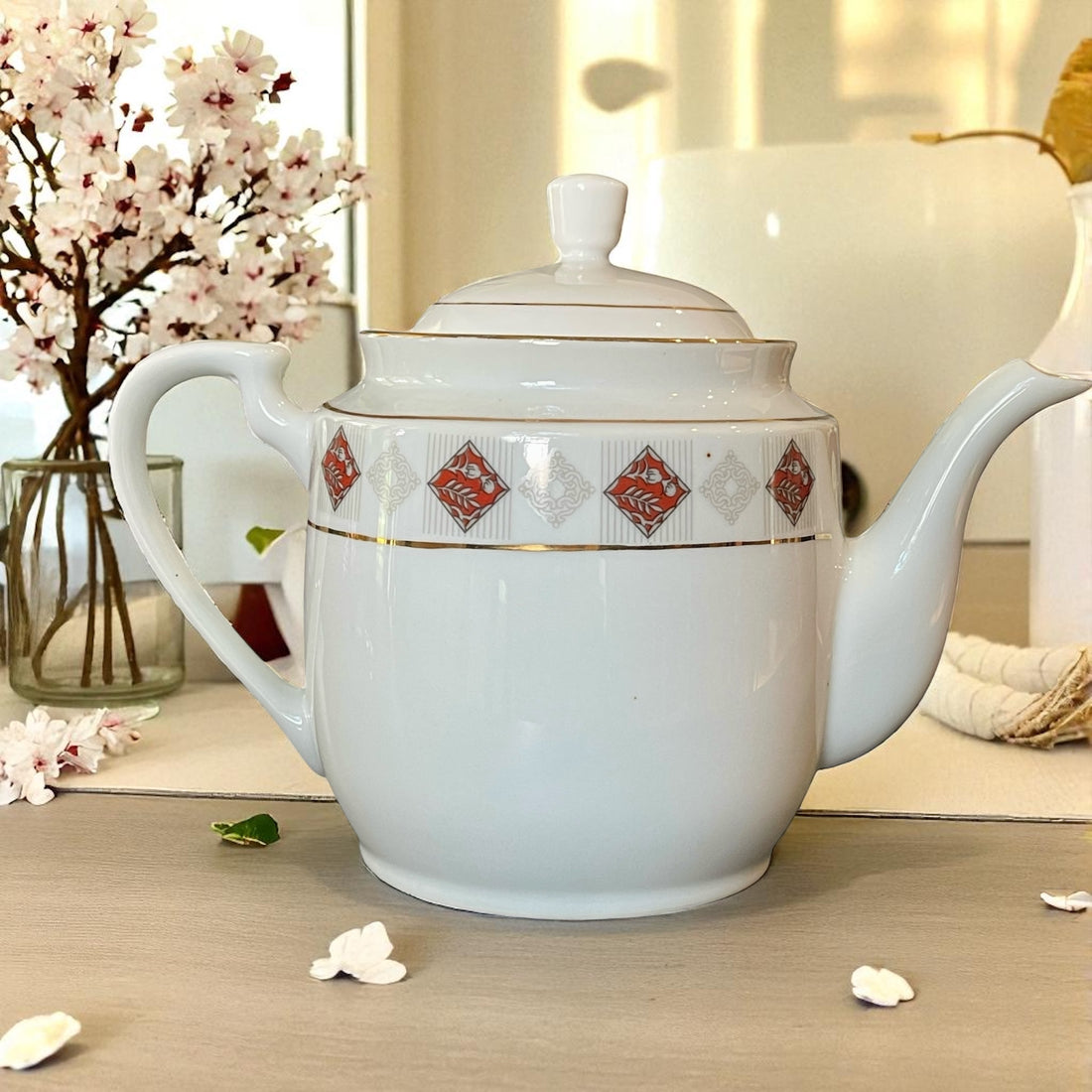 Vintage Teapot - White Diamond (Unknown, China)