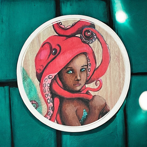 Vinyl Sticker - Girl with the Octopus on her Head