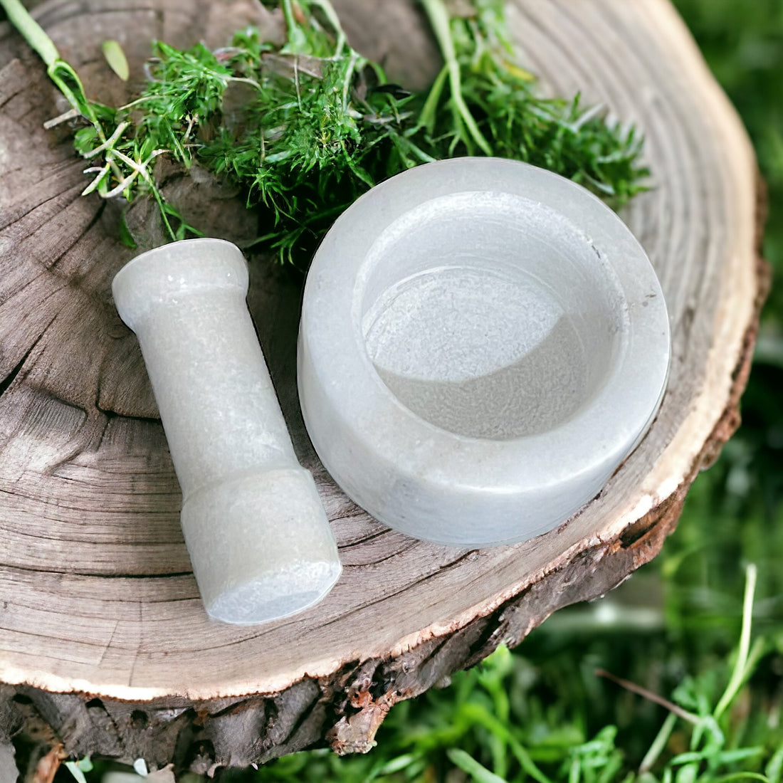Mortar &amp; Pestle - White Marble