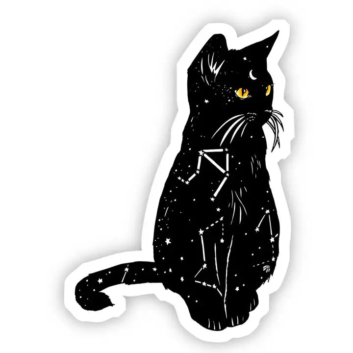 Vinyl Sticker - Black Constellation Cat