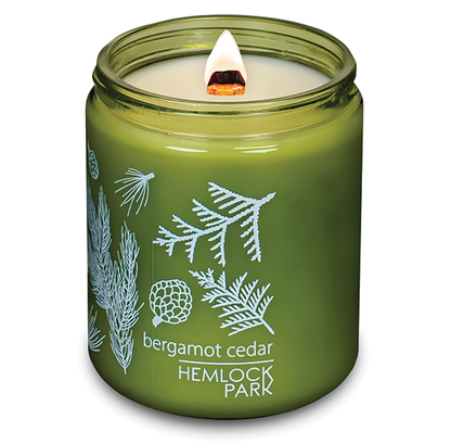 Bergamot Cedar (8 oz Green Glass Candle)
