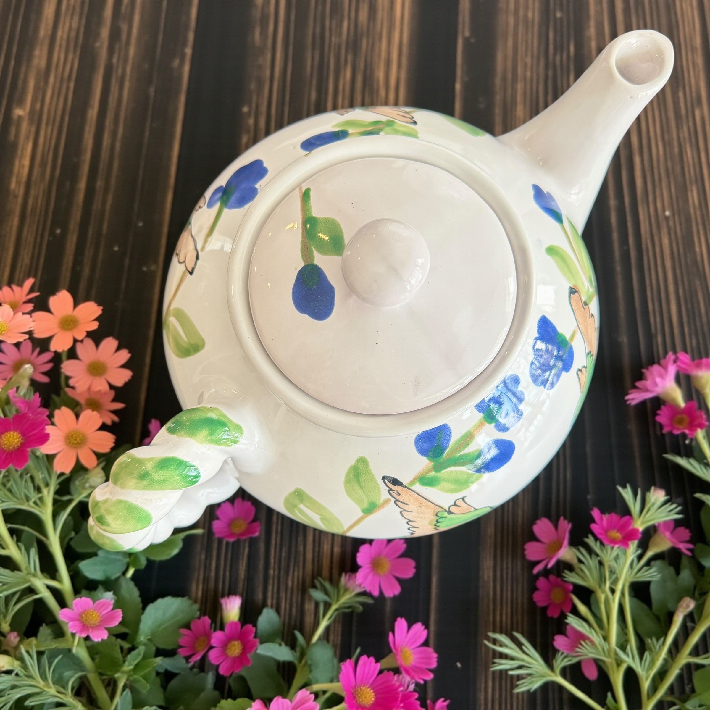 Vintage Teapot - Hummingbirds (Unknown)