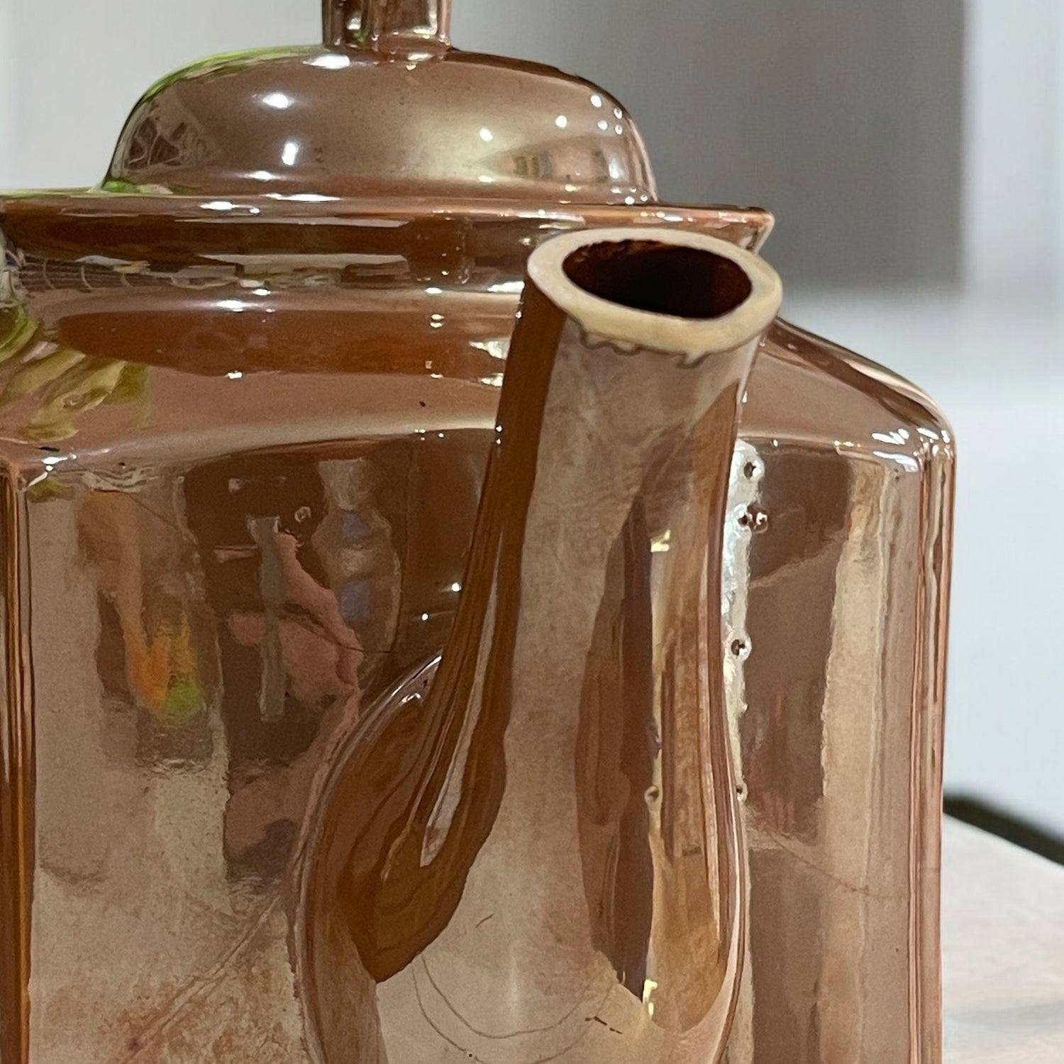Vintage Teapot - Brown with Hand Painted Floral (Japan)