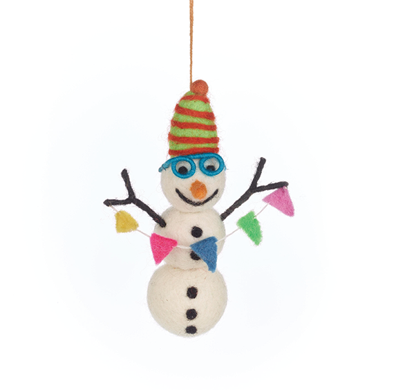Handmade Felt Ornament - Benedict the Arctic Snowman