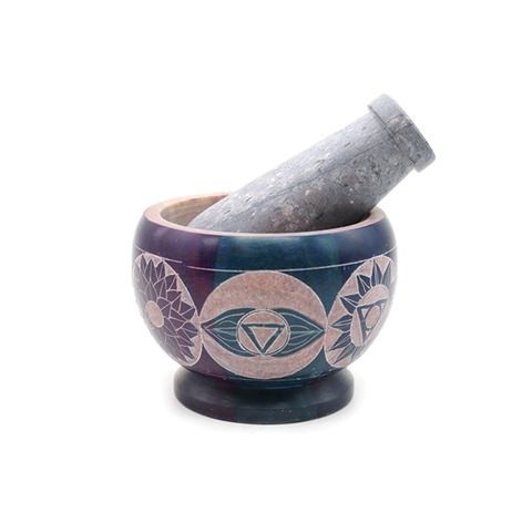 Mortar & Pestle - Multi Color 7 Chakras (Short)