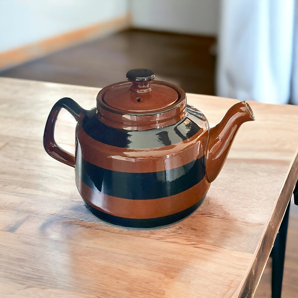 Vintage Teapot - Brown/Black Stripe (Japan)