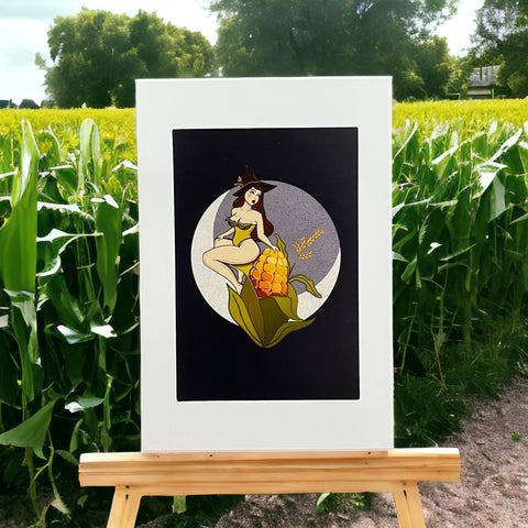 Matted Print - "Corn Witch" by Britta Gomez