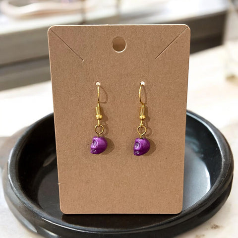 Steamed Stardust Earrings - Tiny Skulls of Purpura