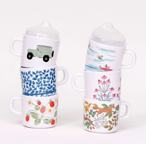 Sippy Cup - Blue and White Flowers