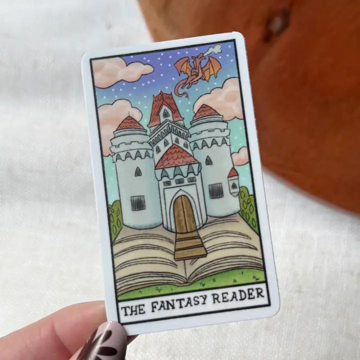 Vinyl Sticker - The Fantasy Reader Book Tarot