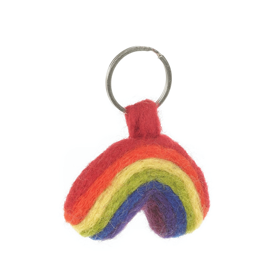 Handmade Felt Keyring - Rainbow
