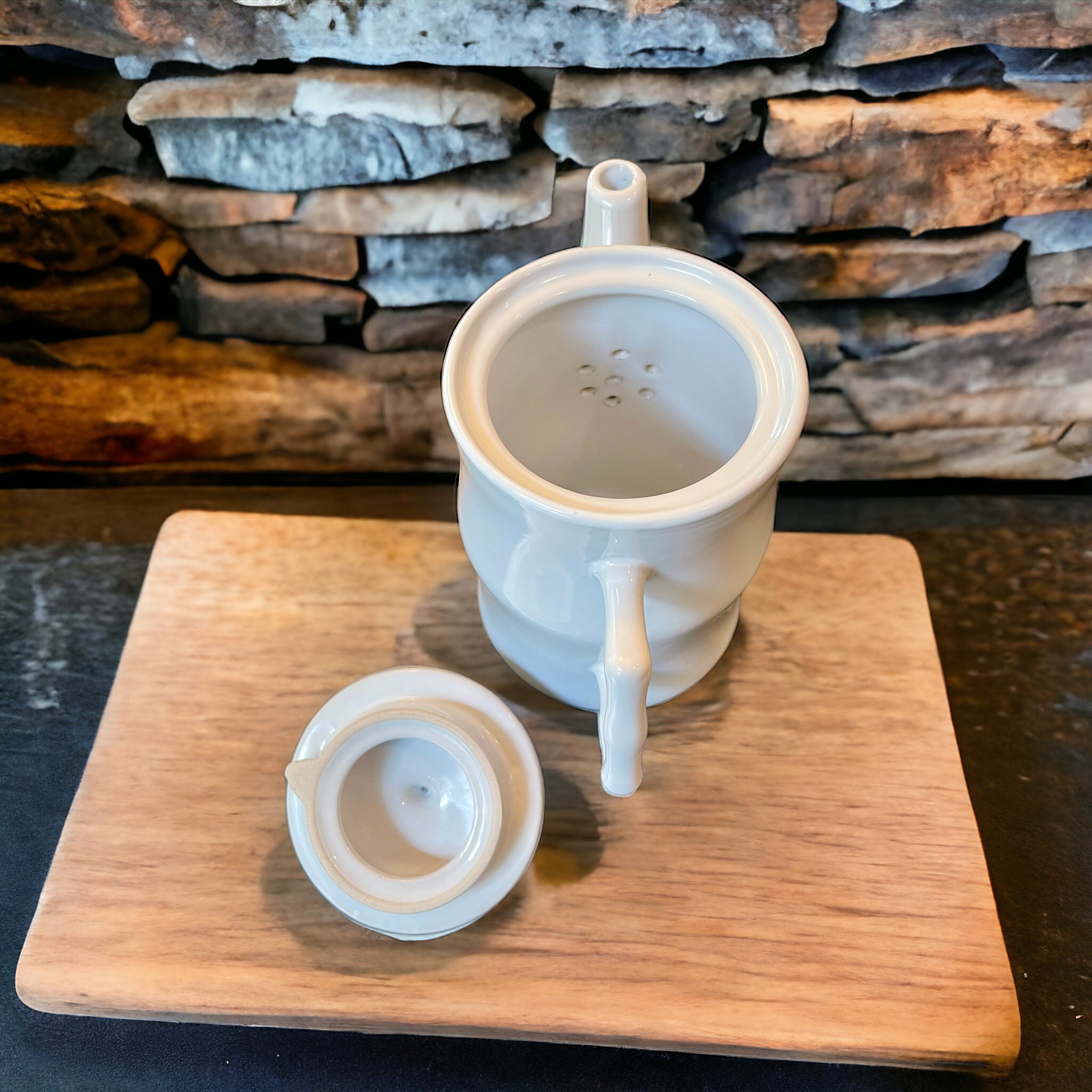Vintage Teapot - White Bamboo (California Pantry, China)