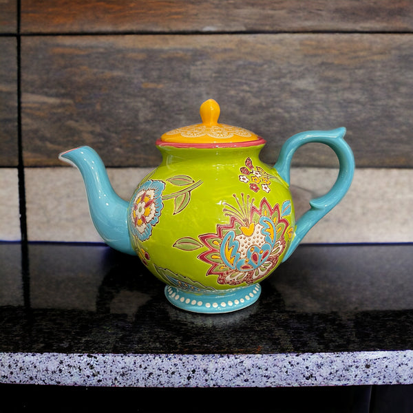 Vintage Teapot - Green & Blue (Dutch Wax, China)