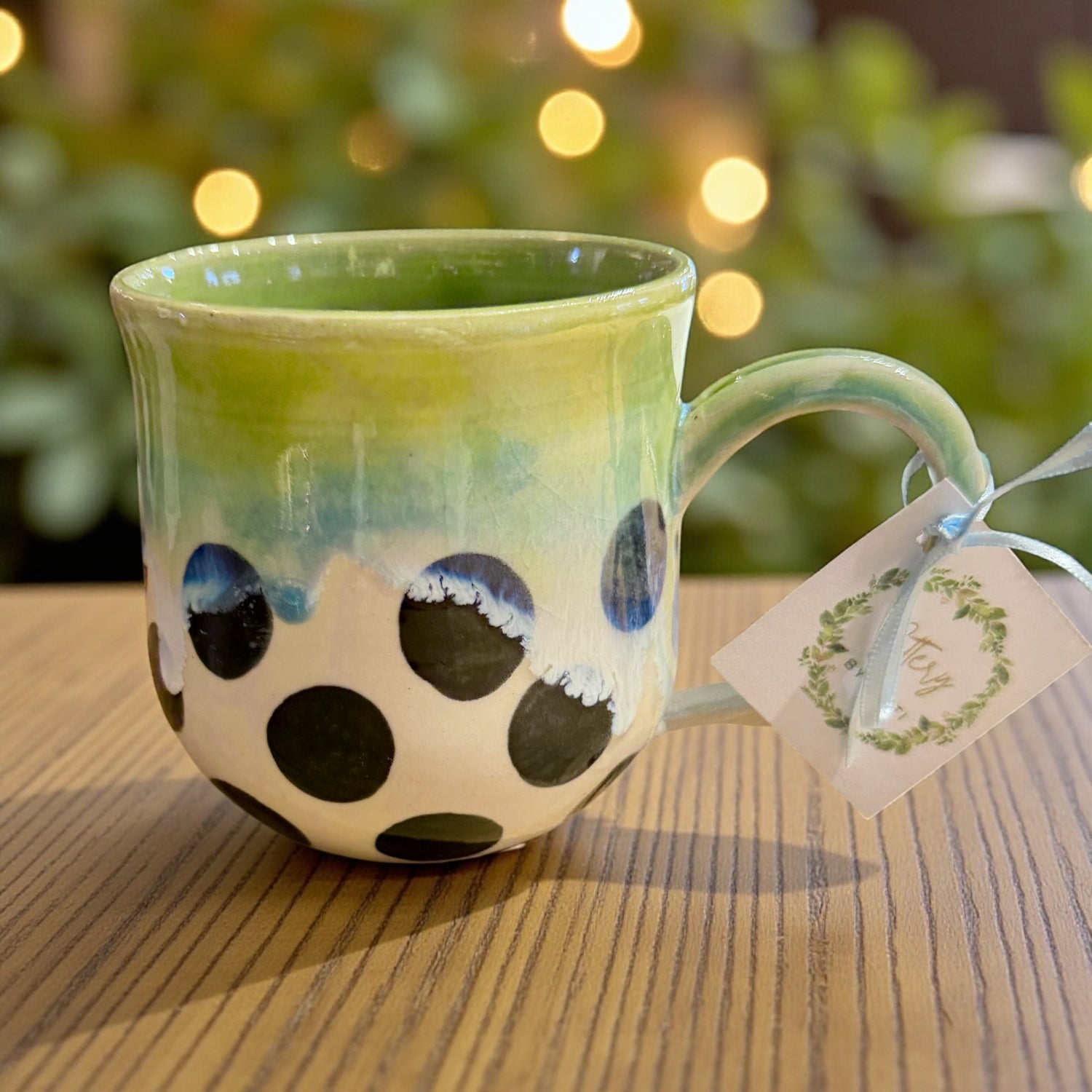 Pottery by Caiti - Polka Dot (Green)
