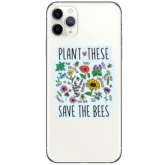 Vinyl Sticker - Plant These Save the Bees
