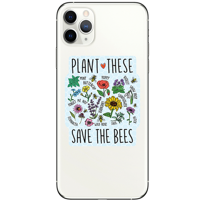 Vinyl Sticker - Plant These Save the Bees
