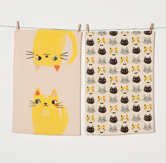 Tea Towel (set of 2) - Meow Meow