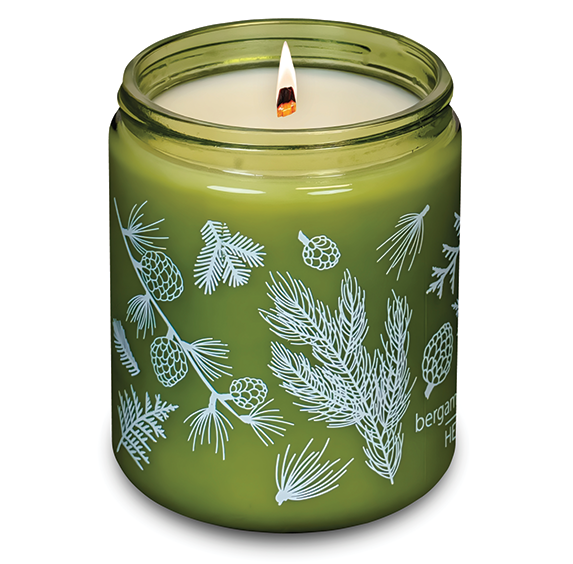 Bergamot Cedar (8 oz Green Glass Candle)