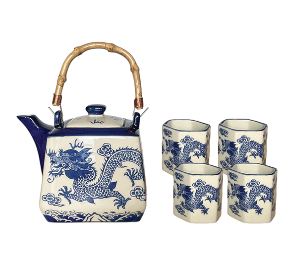 Ryu Dragon Tea Set (Teapot with 4 Cups)