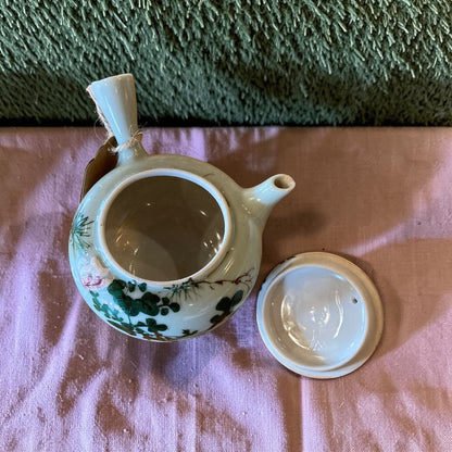 Vintage Teapot - Celadon Floral Relief