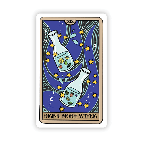 Vinyl Sticker - Drink More Water Tarot