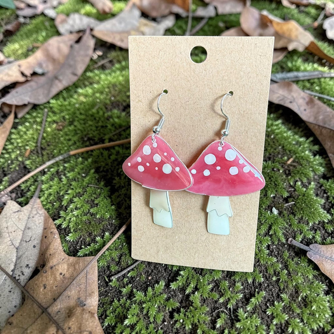 Katty’s Corner Earrings - Red Mushrooms