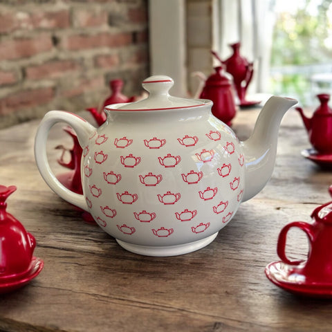 Vintage Teapot - Red Teapot Design (Sadler, England)