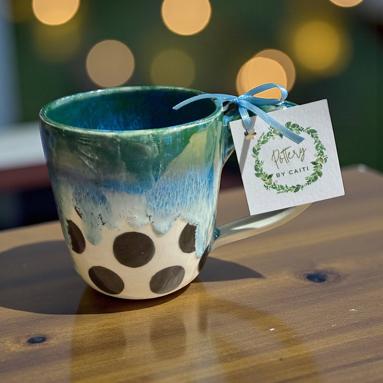 Pottery by Caiti - Polka Dot (Teal)