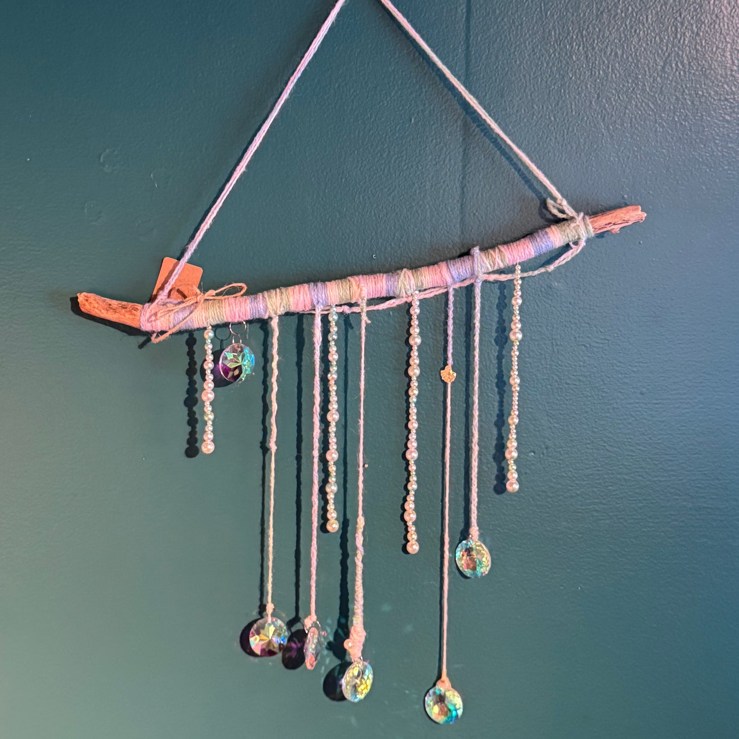 Suncatcher / Window Decor - Iridescent Yarn