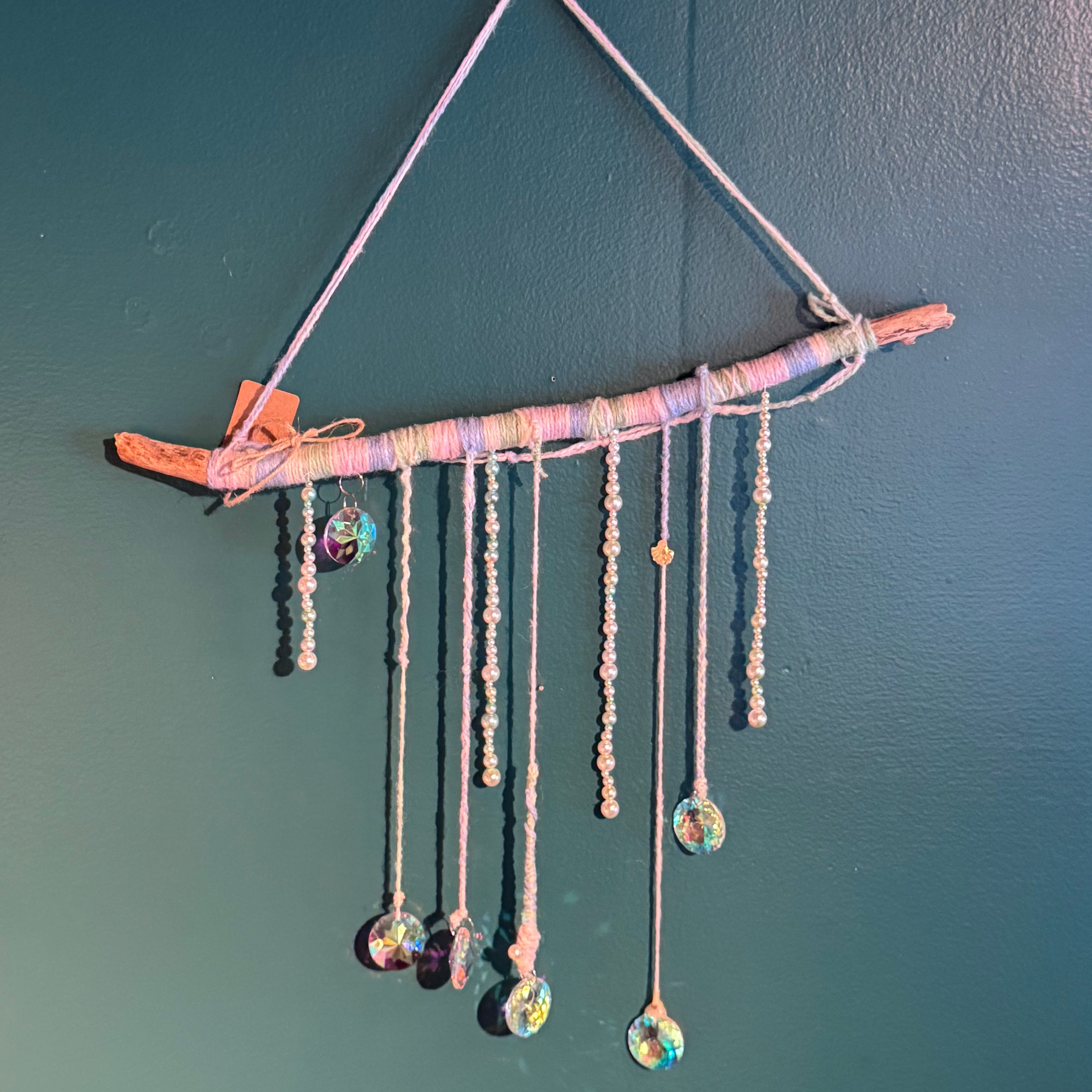 Suncatcher / Window Decor - Iridescent Yarn