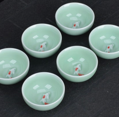 Ceramic Tea Set - Koi Fish (Green)