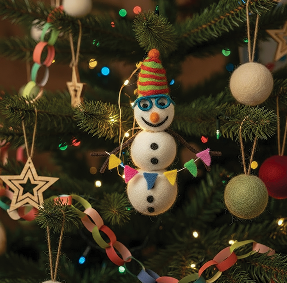 Handmade Felt Ornament - Benedict the Arctic Snowman