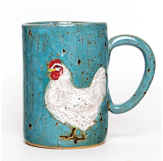 White Chicken Blue Mug (14oz)