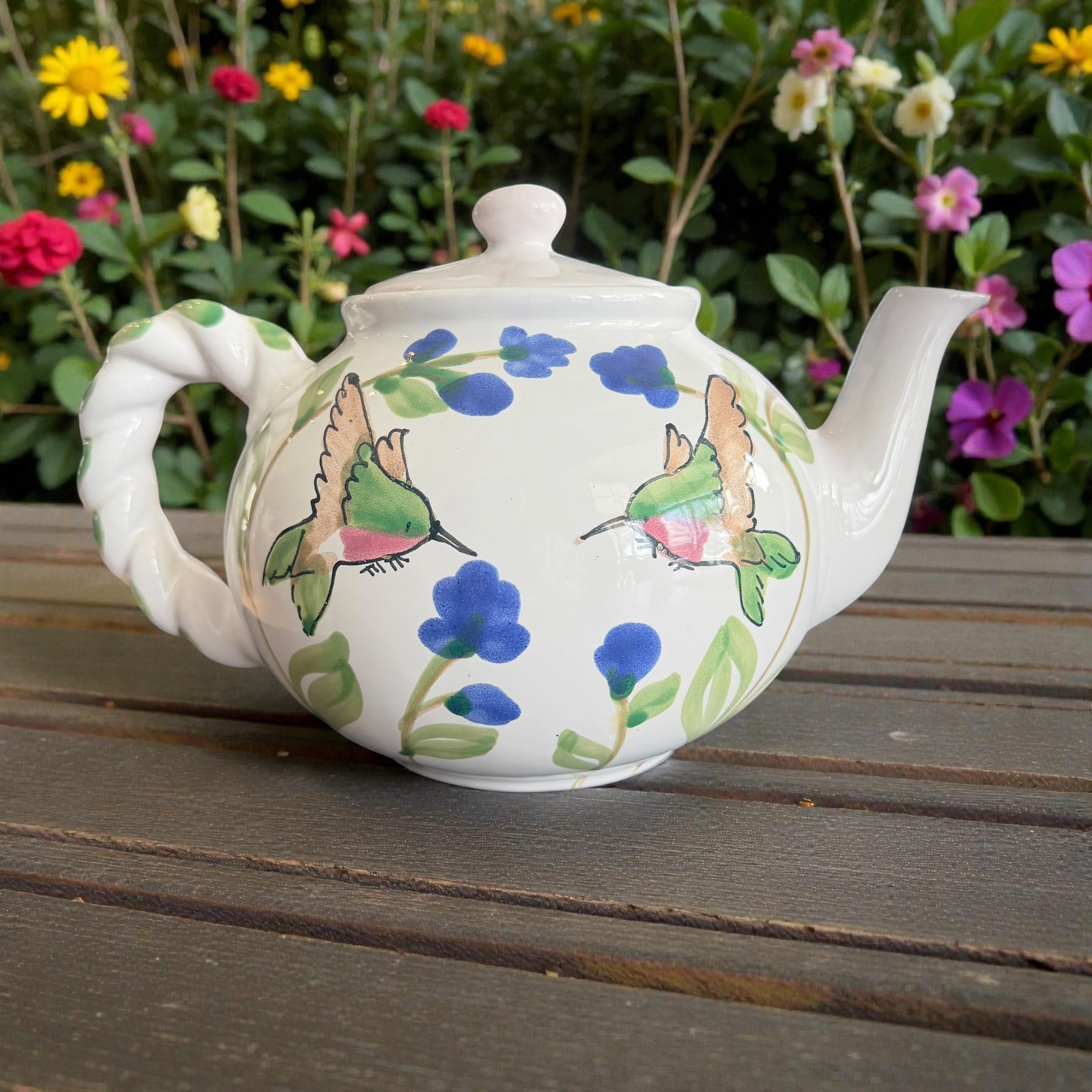 Vintage Teapot - Hummingbirds (Unknown)
