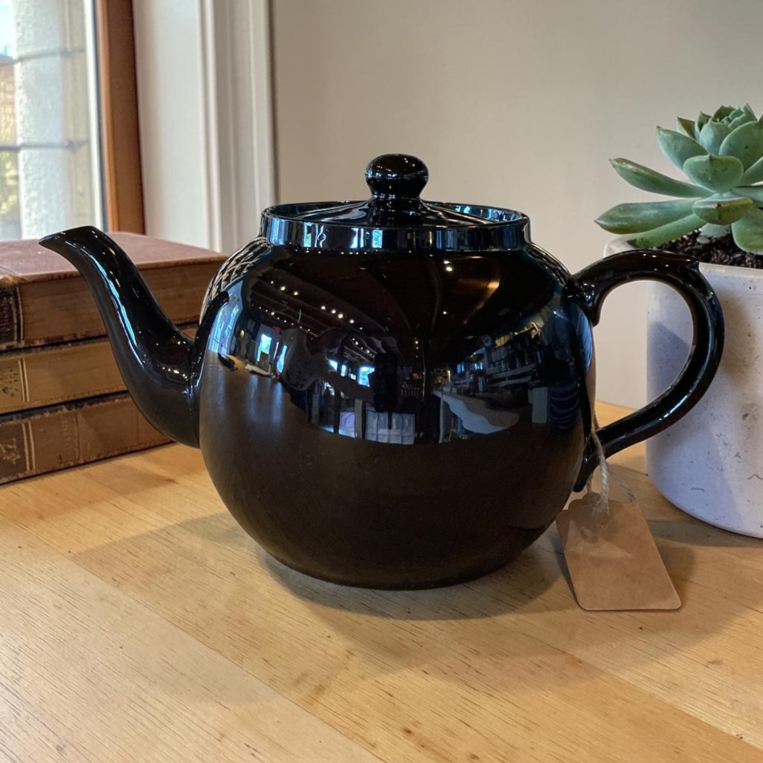 Vintage Teapot - Dark Brown Glazed