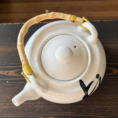 Vintage Teapot - Japanese with bamboo handle (Tougei)