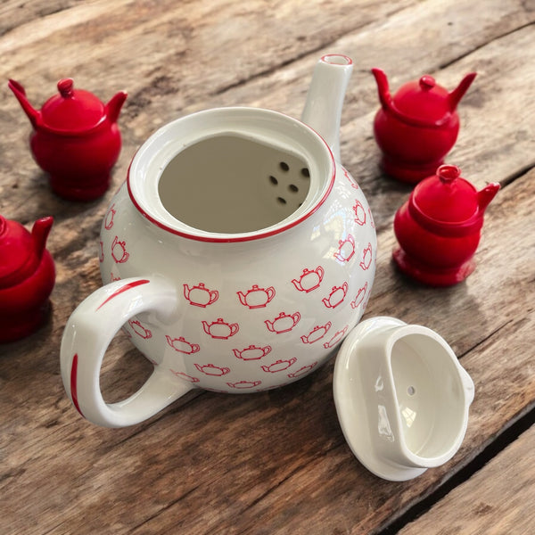 Vintage Teapot - Red Teapot Design (Sadler, England)