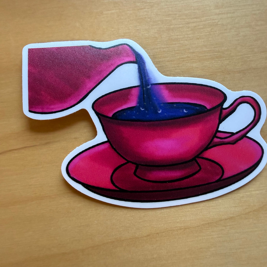 Vinyl Sticker - Pink Teacup