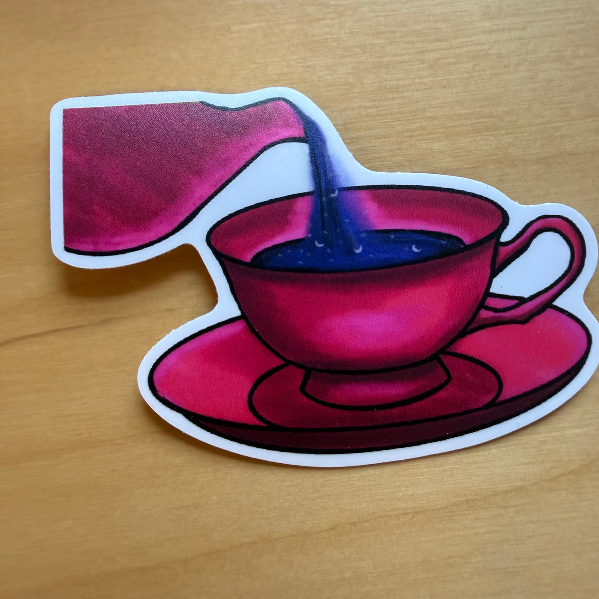 Vinyl Sticker - Pink Teacup