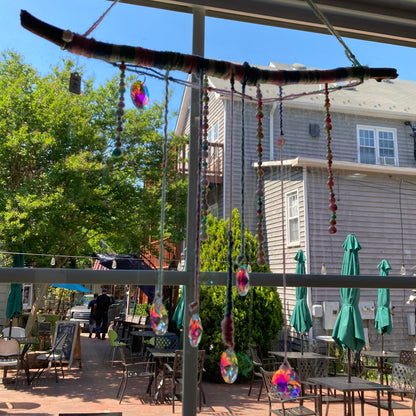 Suncatcher / Window Decor - Iridescent Yarn