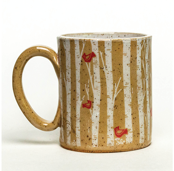 Birch Trees &amp; Cardinals Mug (12oz)
