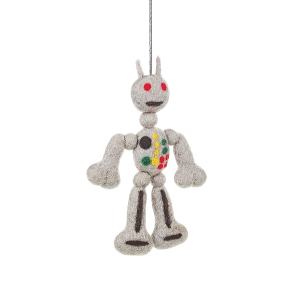Handmade Felt Ornament - Ronald Robot