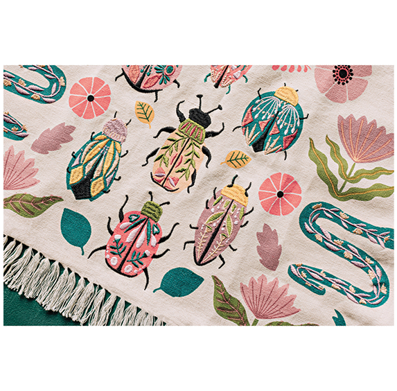 Embroidered Tea Towel - Amulet