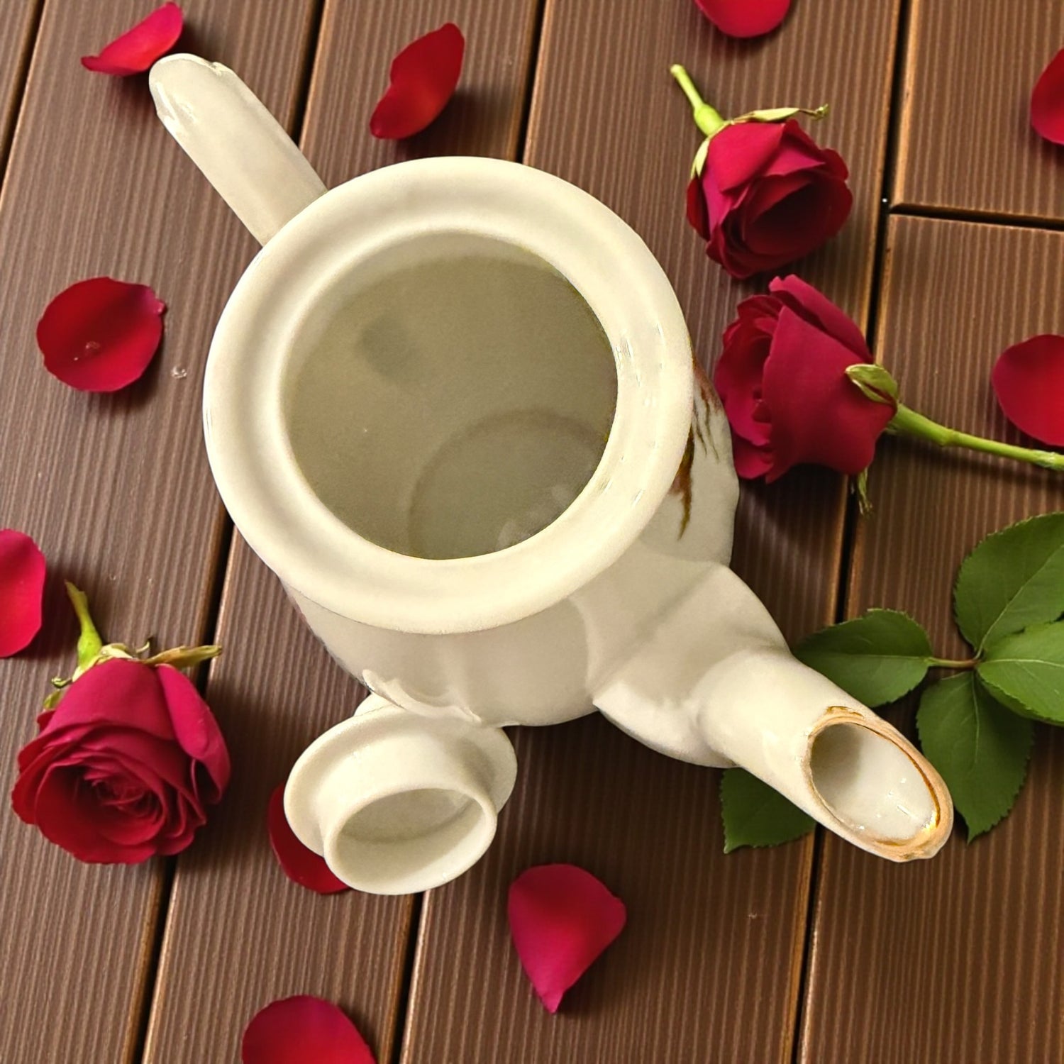 Vintage Teapot - Moss Rose (Green China, Japan)