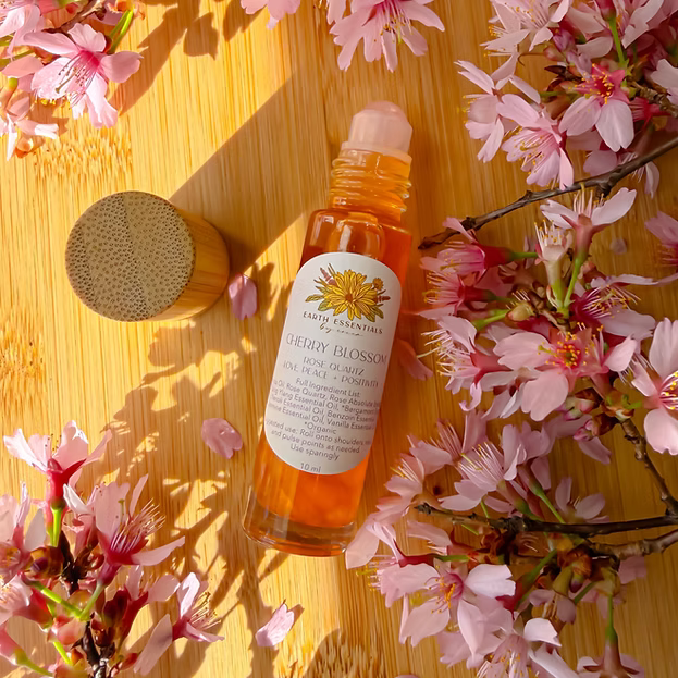 Gemstone Aromatherapy Essential Oil Rollerball - Cherry Blossom